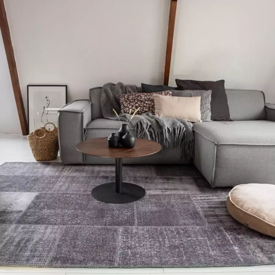 Interieur 05 Vintage patchwork vloerkleed Moods 190x290 Antraciet - Foto 2