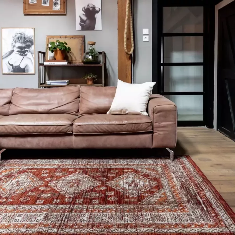 Interieur 05 Vintage Vloerkleed Aila Rood Oranje Polypropyleen 160 x 230 cm (M)