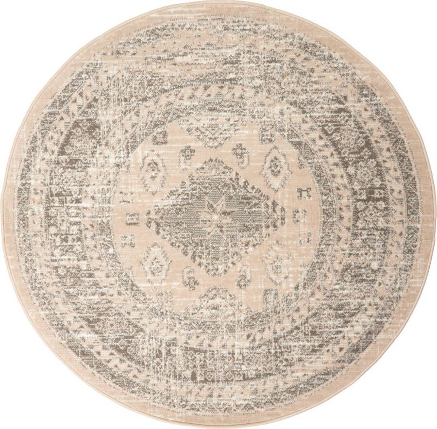 Interieur 05 Vintage Vloerkleed Aila Zand beige Polypropyleen Rond 160 Ø (M)