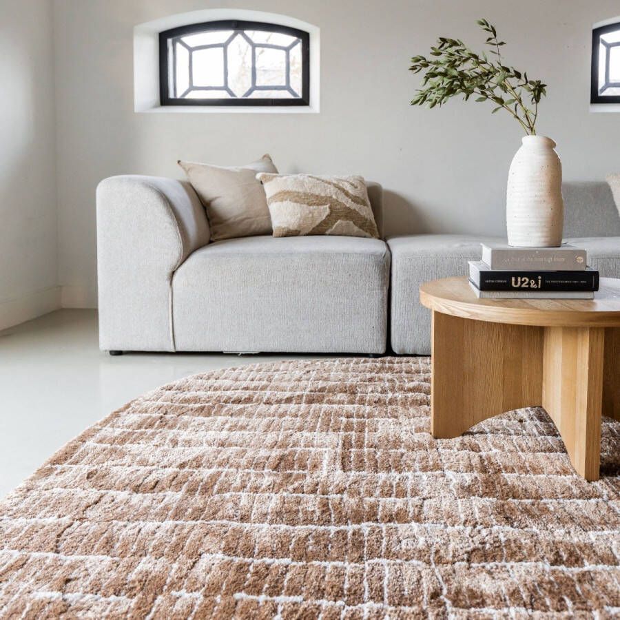 Interieur 05 Vloerkleed Rectangle Edge Bruin Wit Interieur05 Polyester 160 x 230 cm (M)