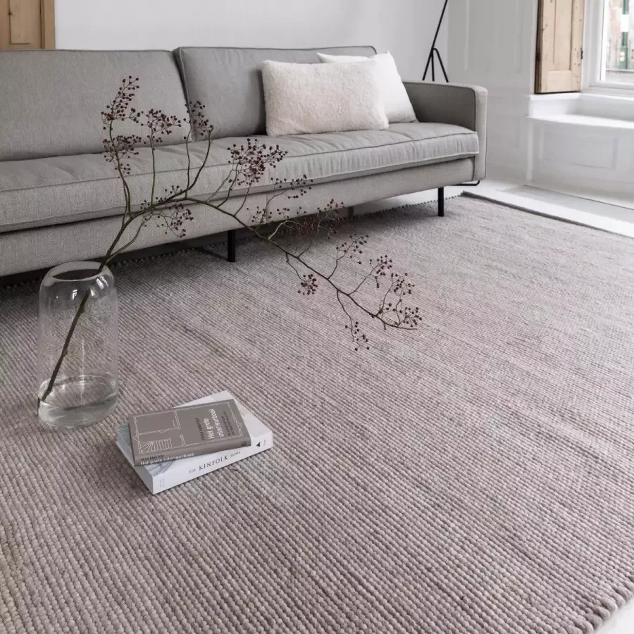 Interieur 05 Wollen Vloerkleed Grijs Beige Vik Grijs Antraciet Wol 200 x 290 cm (L)