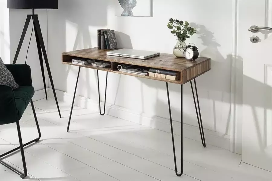 Interieurs online Bureau Side table Console acacia hout Model Haarspin 110 cm