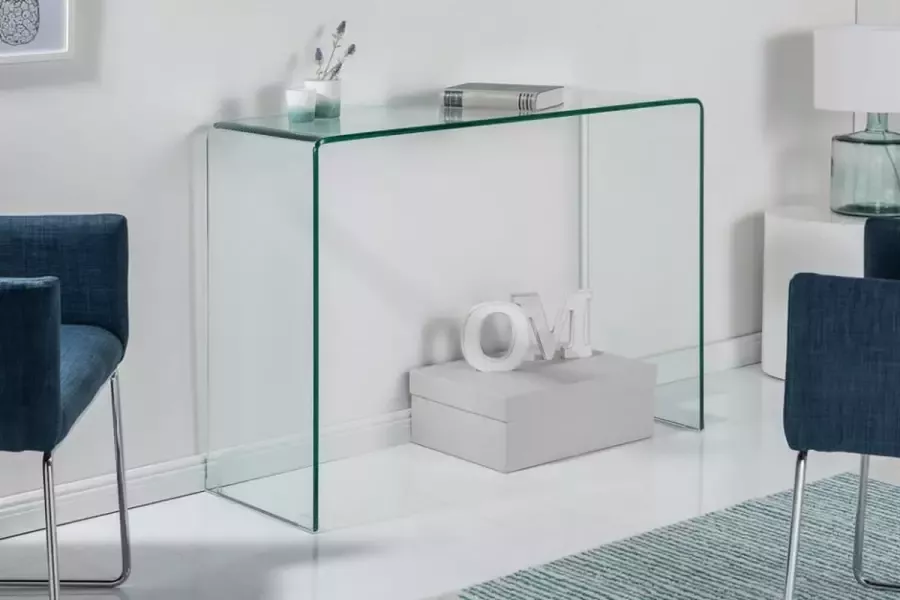 Interieurs online Design Glazen Bureau zoals Sidetable 100 cm Transparant Glas