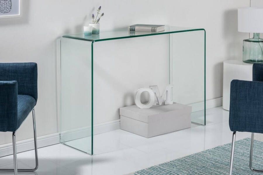 interieurs online Design Glazen Bureau zoals Sidetable 100 cm Transparant Glas