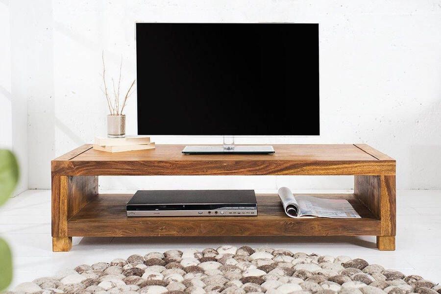 interieurs online Massief sheeshamhout design tv meubel zoals Salontafel 110 cm