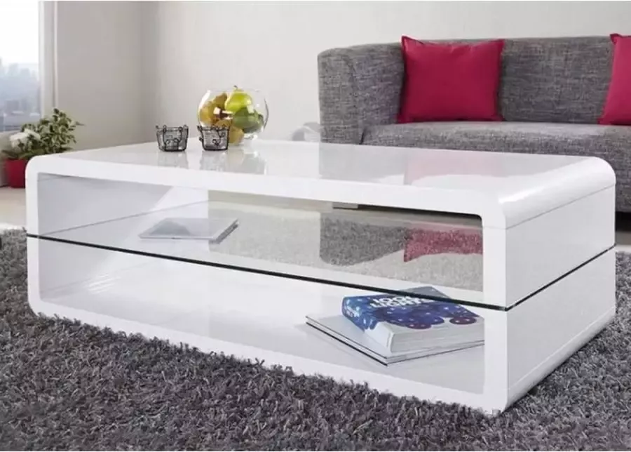 Interieurs online Moderne Salontafel hoogglans wit