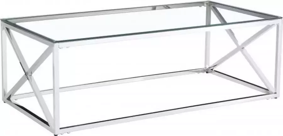 Interieurs online Salontafel Glas Zilver 120cm