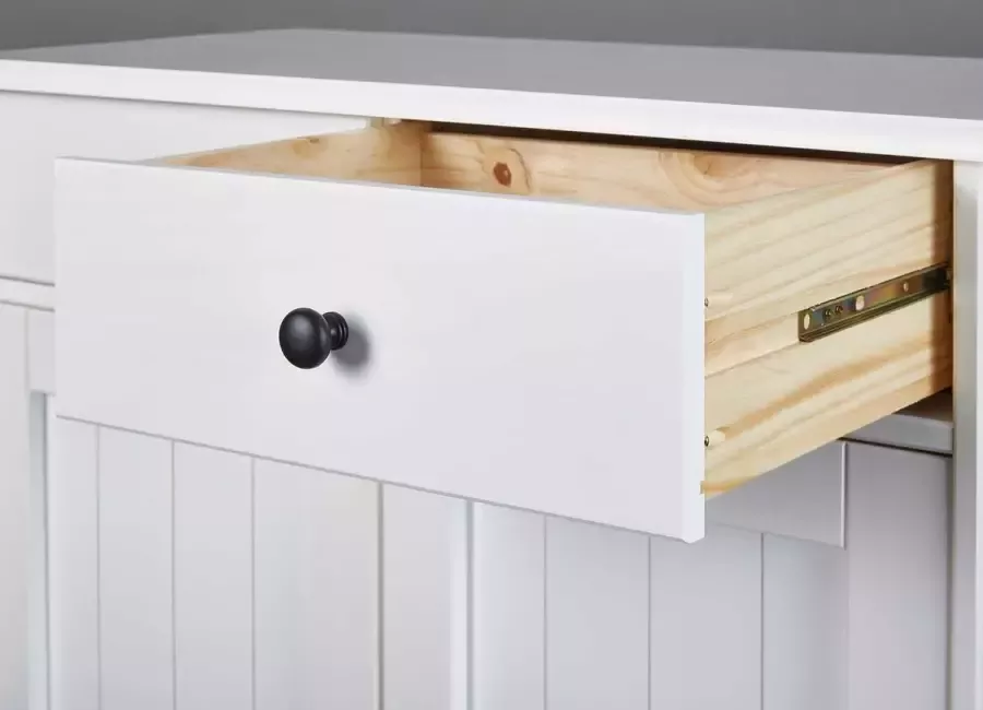 Interlink SAS Commode 2 deuren en 2 lades Westerland Massief dennenhout Wit - Foto 2