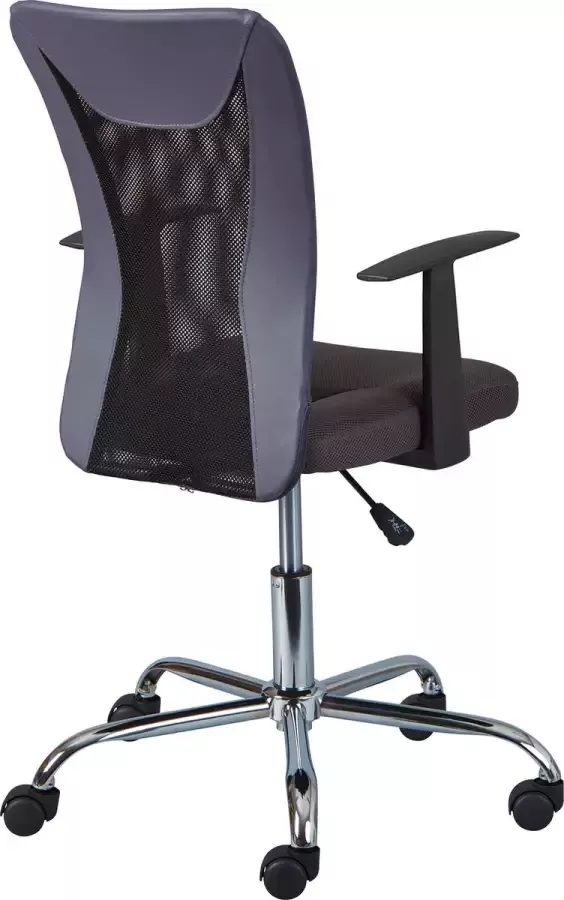 Interlink SAS EMOB Bureaustoel Donny ergonomische rugleuning grijs Interlink Bureaustoelen zonder armleuning Grijs Kunstleer Bureaustoelen zonder armleuning Op voorraad - Foto 2