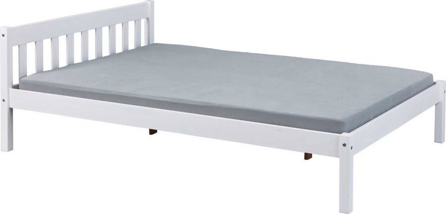 Interlink SAS EMOB Bed Vilmar 140x200 massieve den Interlink Houten tweepersoonsbedden Wit Hout Houten tweepersoonsbedden Tweepersoons Normaal bed Op voorraad