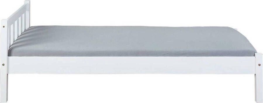 Interlink SAS Interlink Eenpersoonsbed Vilmar massief hout 90x200 Wit - Foto 2