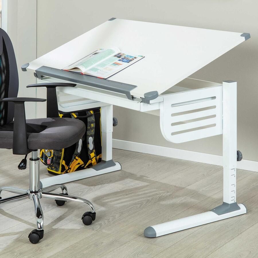 Interlink SAS EMOB Bureau Skalare 110cm verstelbaar wit Interlink Kantoor outlet Wit MDF; Metaal Kantoor outlet Op voorraad