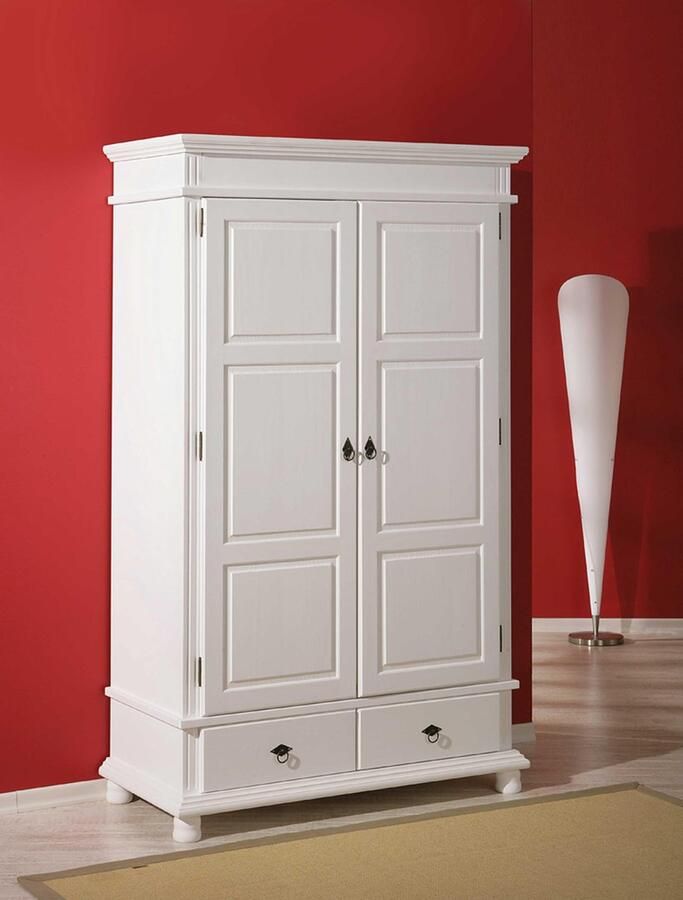Hioshop Tweedeurs kledingkast wit met laden Danz. - Foto 2