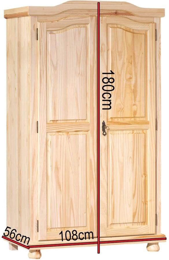 Interlink SAS Genf Kledingkast Bruin Hout-108brx180hx56d