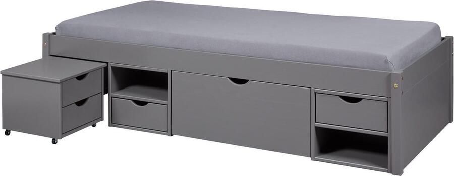 Interlink SAS Interlink Eenpersoonsbed met multi 90x200 Grijs