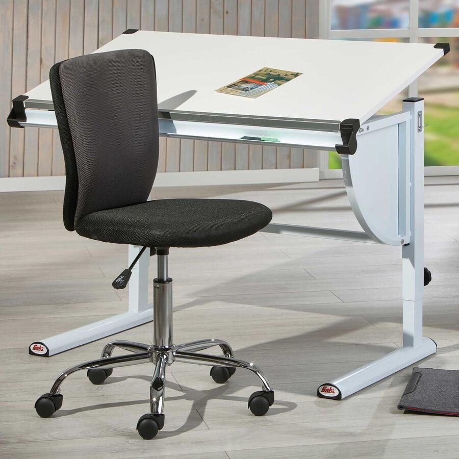 Interlink SAS EMOB Kinderbureau Milo met verstelbaar bureaublad Interlink Kantoor outlet Wit Metaal; Spaanplaat Kantoor outlet Op voorraad