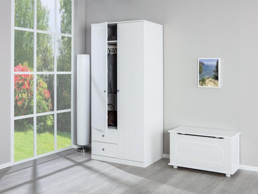 Interlink SAS Kledingkast Martha 93cm Met 2 Deuren Wit - Foto 3