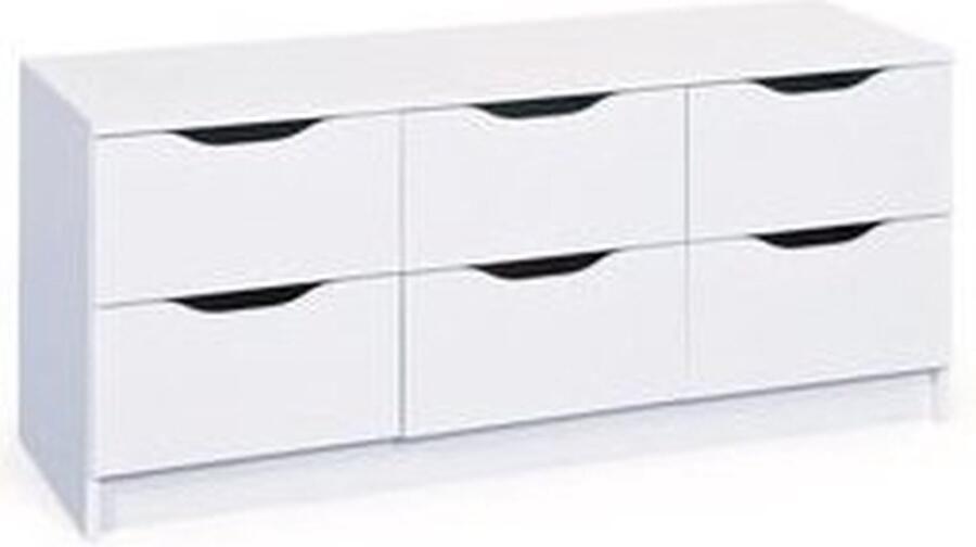 Interlink SAS Westphalen ladekast Hout 6 lades 120x50x40 cm Wit