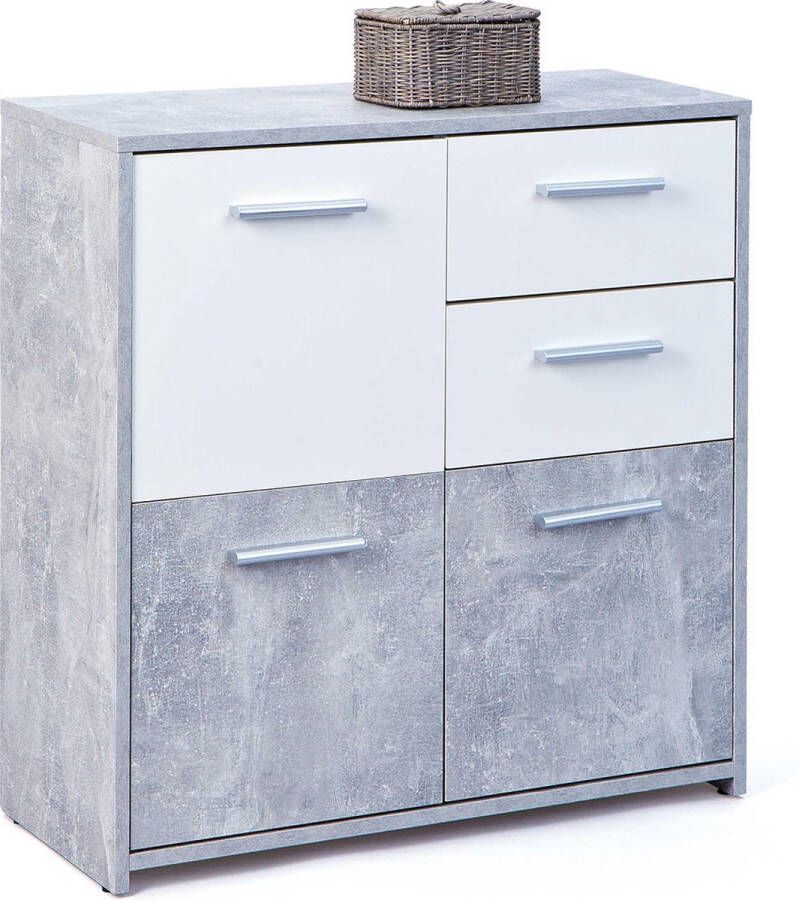 Interlink SAS Opbergkast Nicolus 3 opbergvakken beton