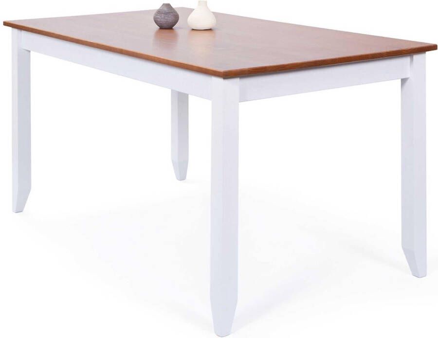 Interlink SAS Eettafel Westerland 160x90cm landelijk wit bruin