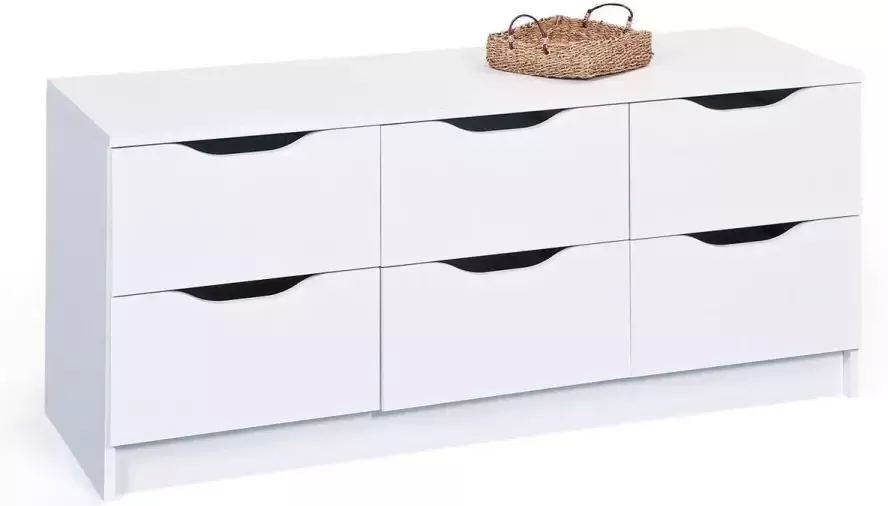 Interlink SAS Westphalen ladekast Hout 6 lades 120x50x40 cm Wit - Foto 2