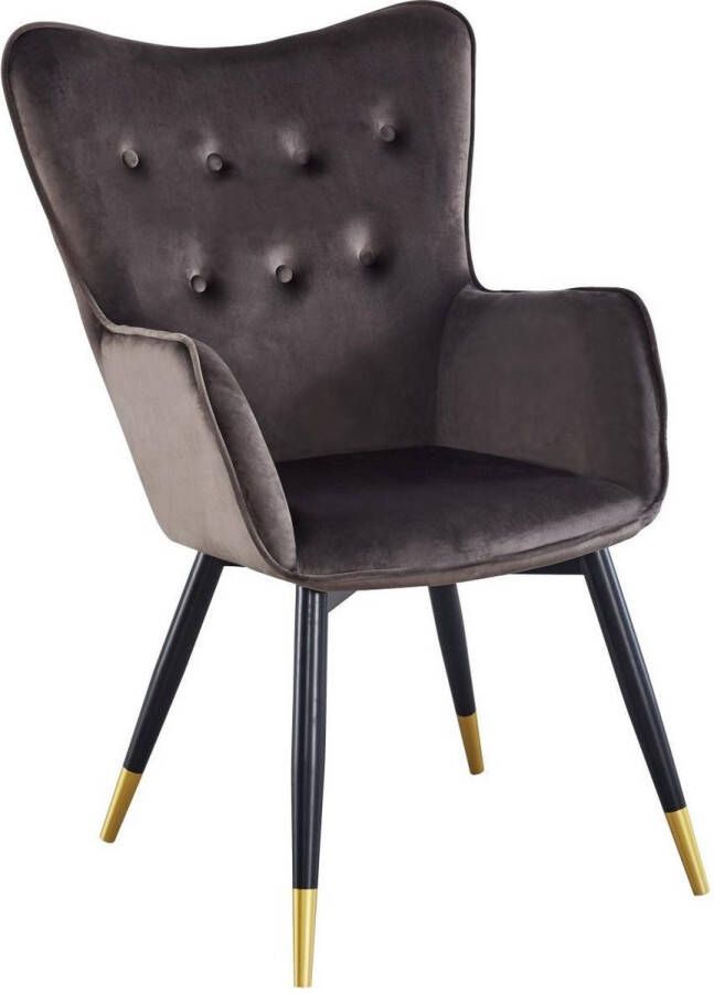 Interwonen Fauteuil Romance Velvet Grijs