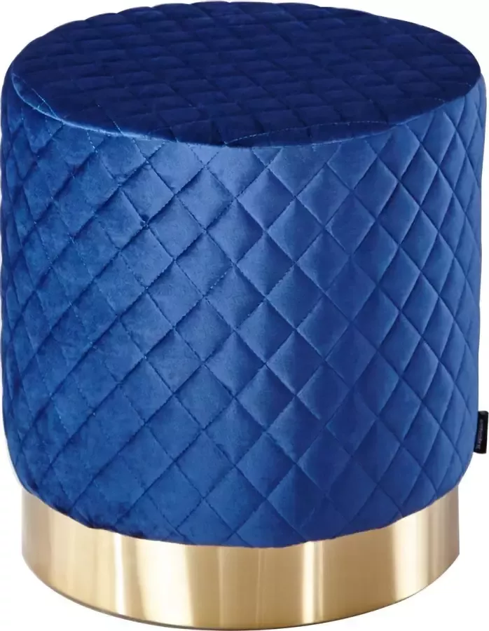 Interwonen Poef Lida Velvet Blauw