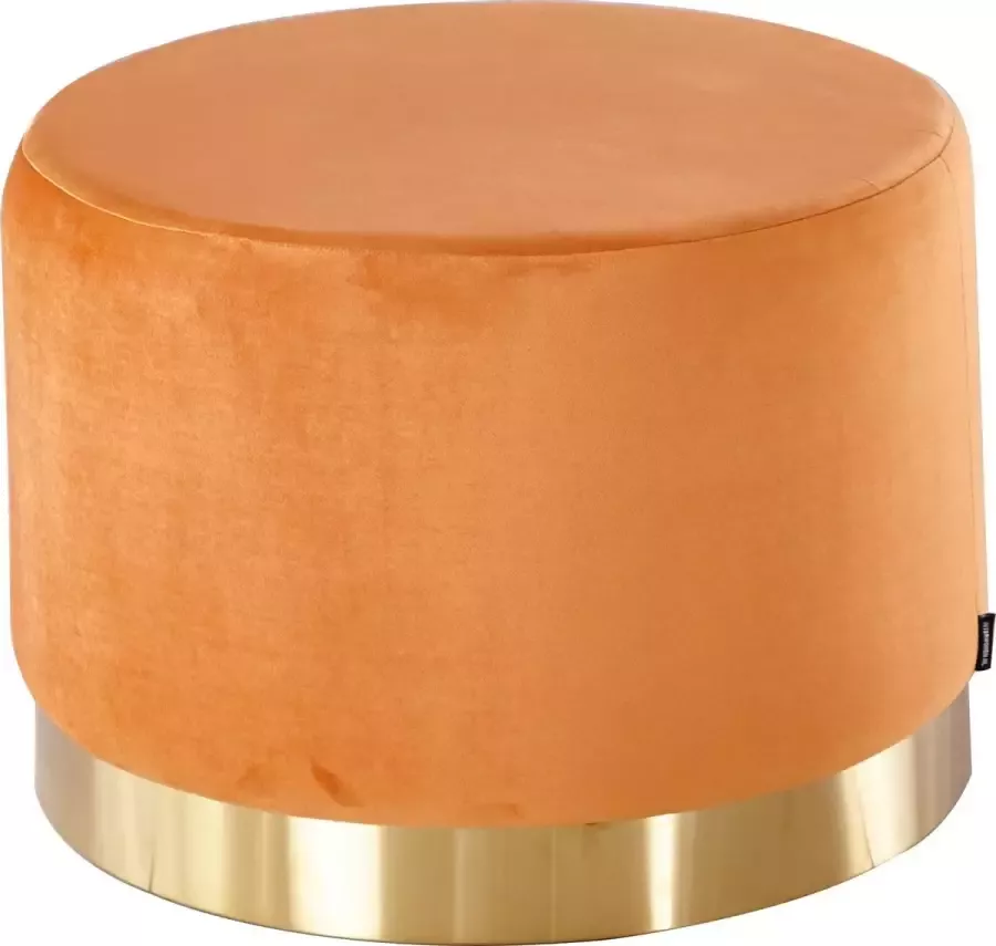 Interwonen Poef Venus – Velvet – Oranje