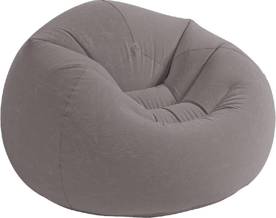 Intex Beanless Bag Chair Opblaasbaar Zitzak 1 14 m x 1 14 m x 71 cm grijs