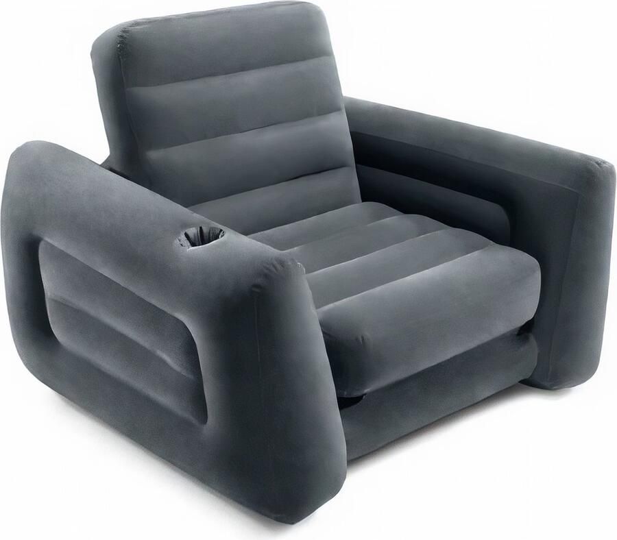 Intex Pull-Out Opblaasbare Slaapstoel Comfortabele 2-in-1 Loungestoel en Logeerbed - Foto 2