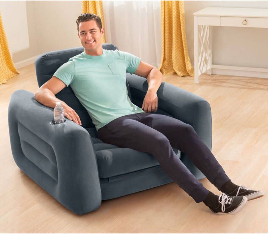 Intex -Stoel-uittrekbaar-117x224x66-cm-donkergrijs - Foto 3