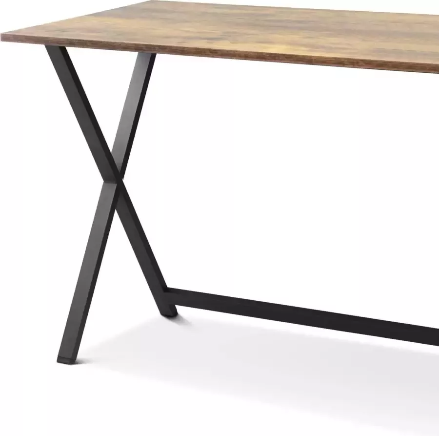 Intimo Daan Bureautafel Compacte bureau Werktafel Laptoptafel Industrieel Kantoor Studeerkamer 100x60x76 cm Bruin Zwart