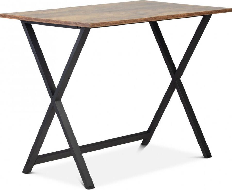 Intimo Daan Bureautafel Compacte bureau Werktafel Laptoptafel Industrieel Kantoor Studeerkamer 100x60x76 cm Bruin Zwart