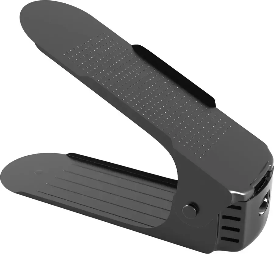 Intirilife 10x in hoogte verstelbaar schoenenrek schoenenstapelaar schoenenstandaard organizer in zwart