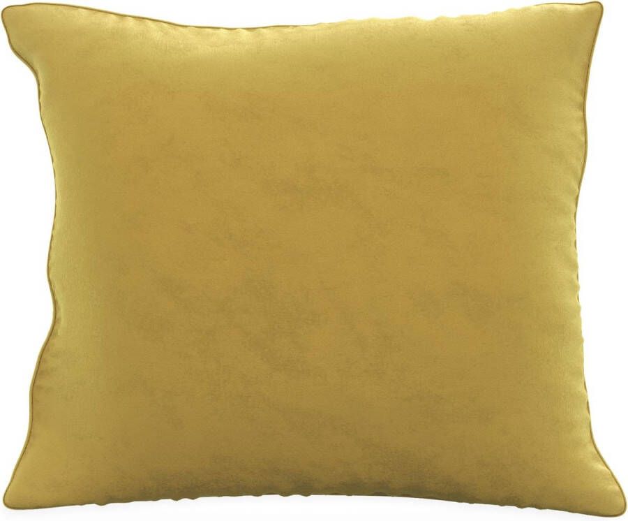 Intirilife 2x decoratieve fluwelen kussenhoezen 40x40 cm in geel Voor woonkamer slaapkamer slaapbank kantoor cafetaria of wachtkamer