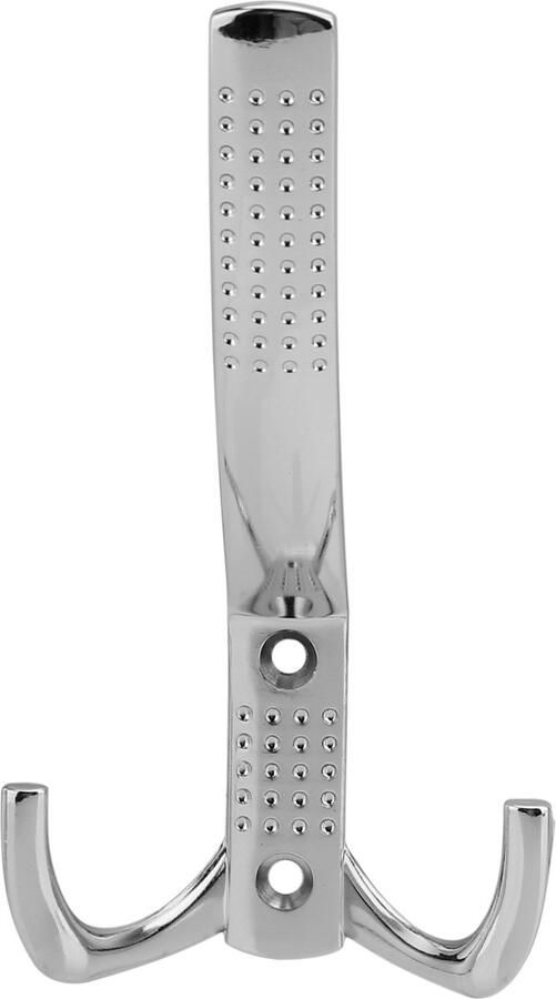 Intirilife dubbele jashaken in chroom design lange jashaken metalen wandhaken wandmontage voor kleding jassen vintage