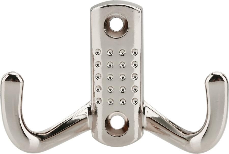 Intirilife dubbele jashaken in satijn nikkel design korte jashaken metalen wandhaken muurbevestiging voor kleding jassen vintage