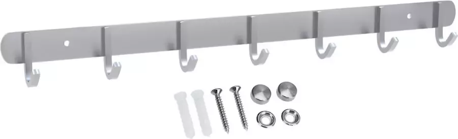Intirilife roestvrijstalen kapstok model D 7 haken jashaken kapstok in 5 verschillende designs