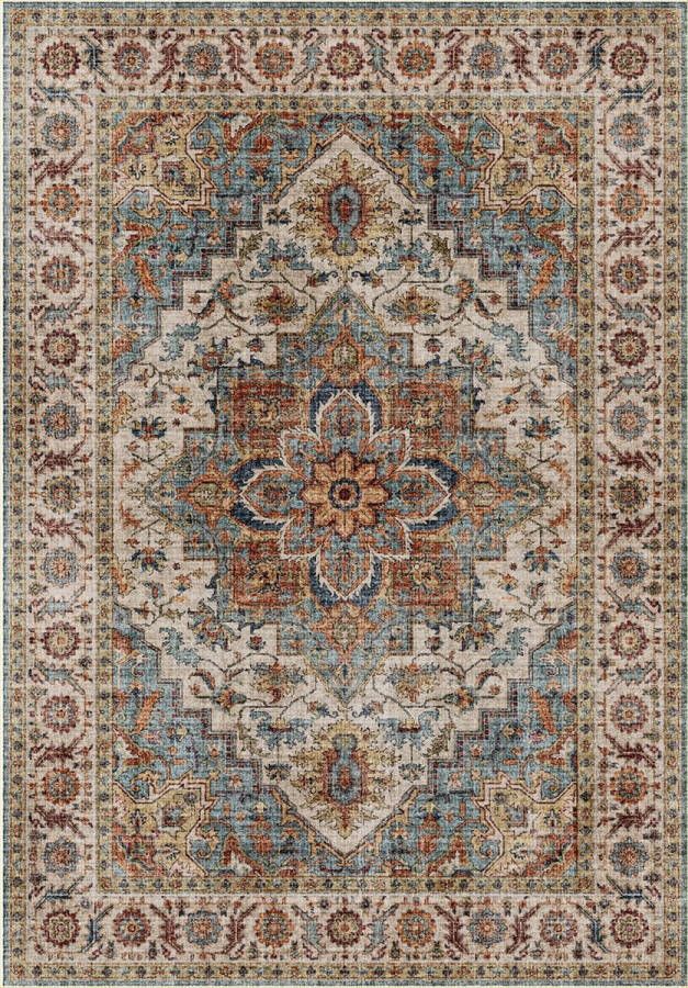 Intrada Nederland Carpet vloerkleed Novel 160 x 230 cm Navy Blauw Vintage Laagpolig