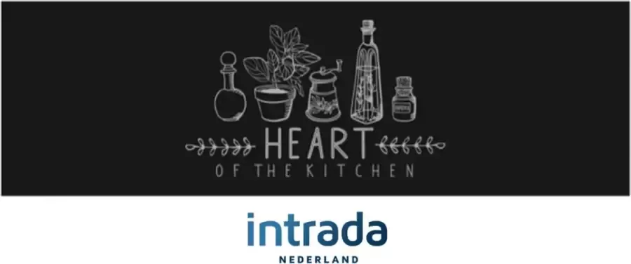 Intrada Nederland Keukenloper Heart 45 x 145 cm zwart kitchen