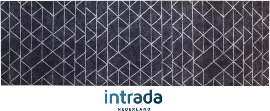 Intrada Nederland Keukenloper Mondial 45 x 145 cm vloerkleed veranda tapijt Loper Antraciet