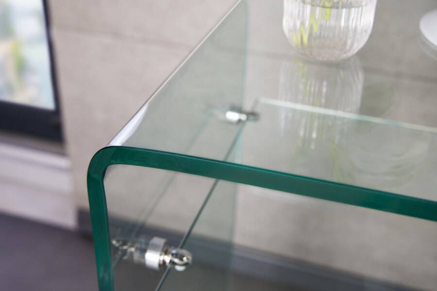 Invicta Interior Design consoletafel FANTOME 100cm transparant glas met plank 43437 - Foto 2