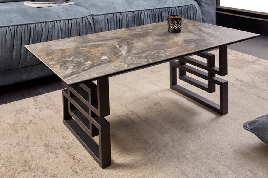 Invicta Interior Design salontafel ATLANTIS 100cm marmer taupe keramiek gemaakt in Italië 41747