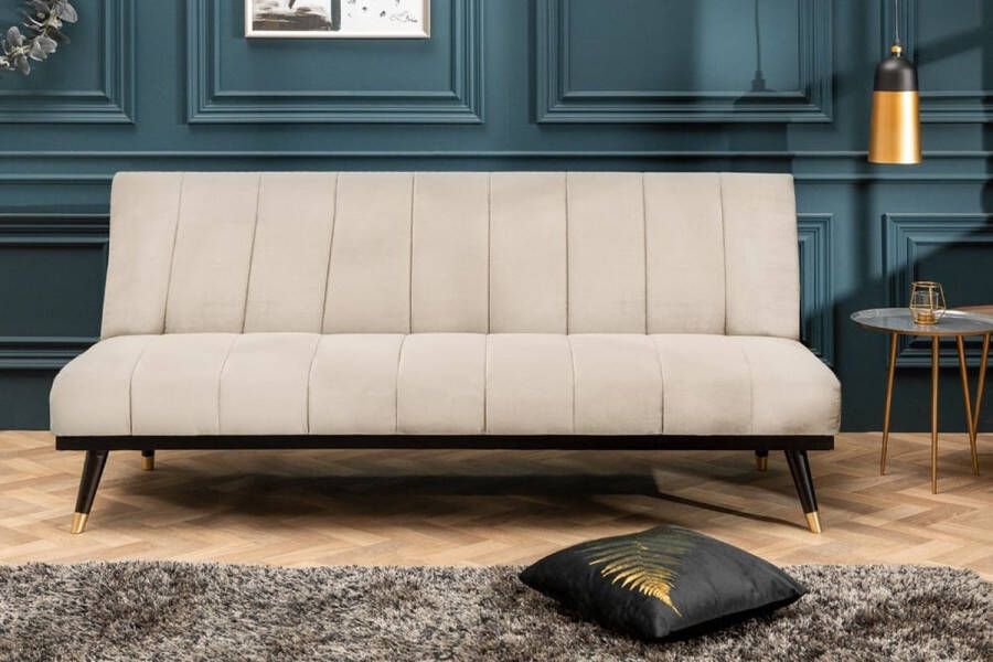 Invicta Interior Design slaapbank PETIT BEAUTÉ 180cm champagne beige fluweel 3-zits 43522 - Foto 2