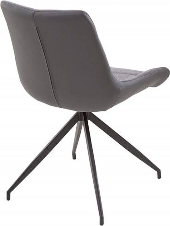 Invicta Interior Design stoel DIVANI lichtgrijs metalen frame zwart in retrostijl 40017