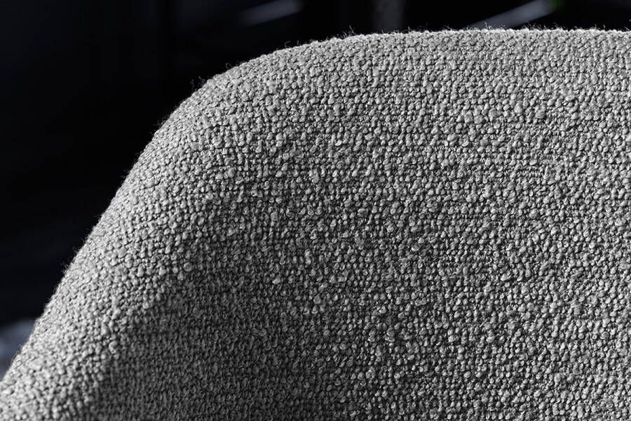 Invicta Interior stoel VOGUE grijs bouclE zwart metalen poten teddy stof retro 43150 - Foto 2