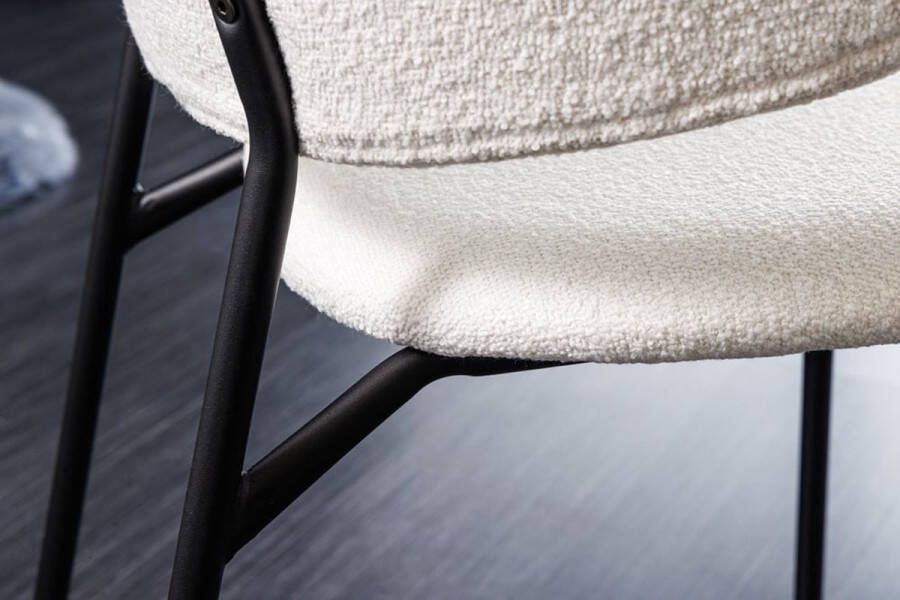 Invicta Interior Design stoel VOGUE wit Bouclé zwart metalen poten 43147 - Foto 2