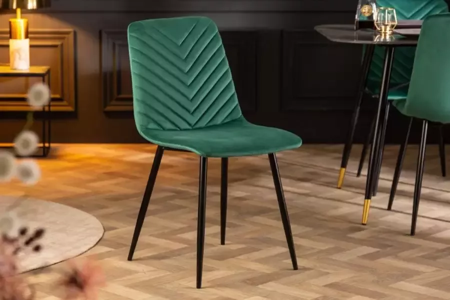 Invicta Interior Design stoel AMAZONAS fluweelgroen met decoratieve stiksels 40848 - Foto 3