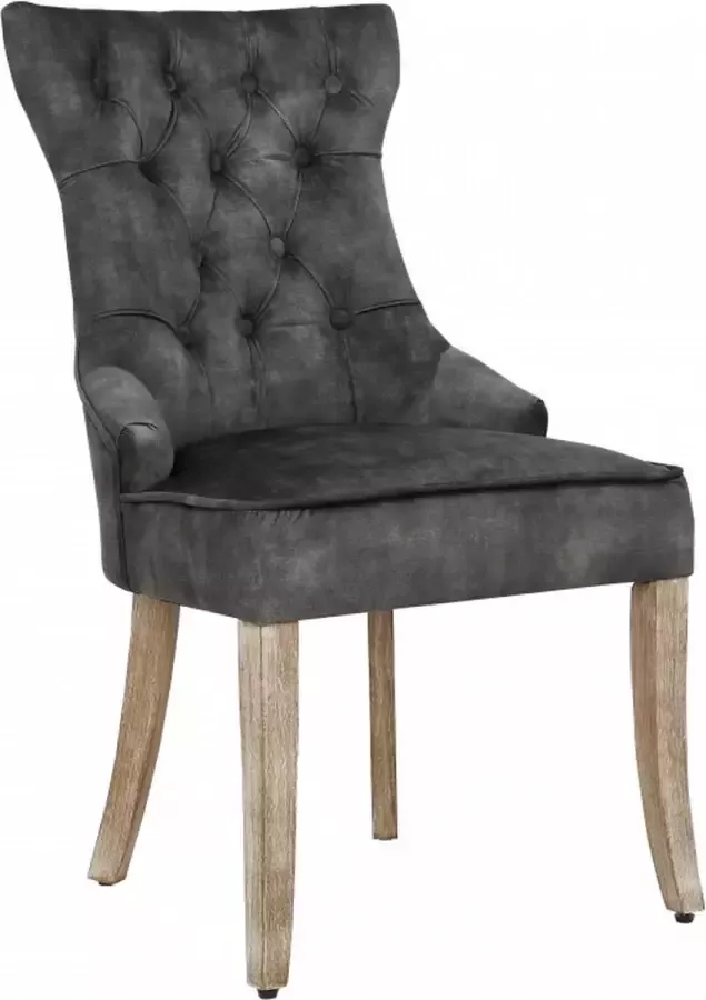 Invicta Interior Elegante stoel CASTLE groen fluweel in landelijke stijl met comforthandvat 41305 - Foto 3