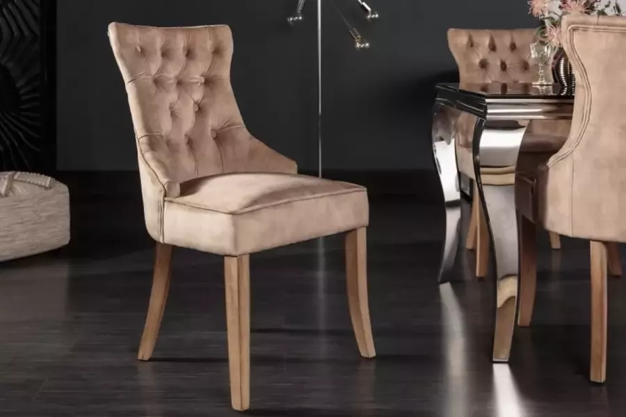 Invicta Interior Elegante stoel CASTLE koffiefluweel landelijke stijl met comforthandgreep 40468 - Foto 2